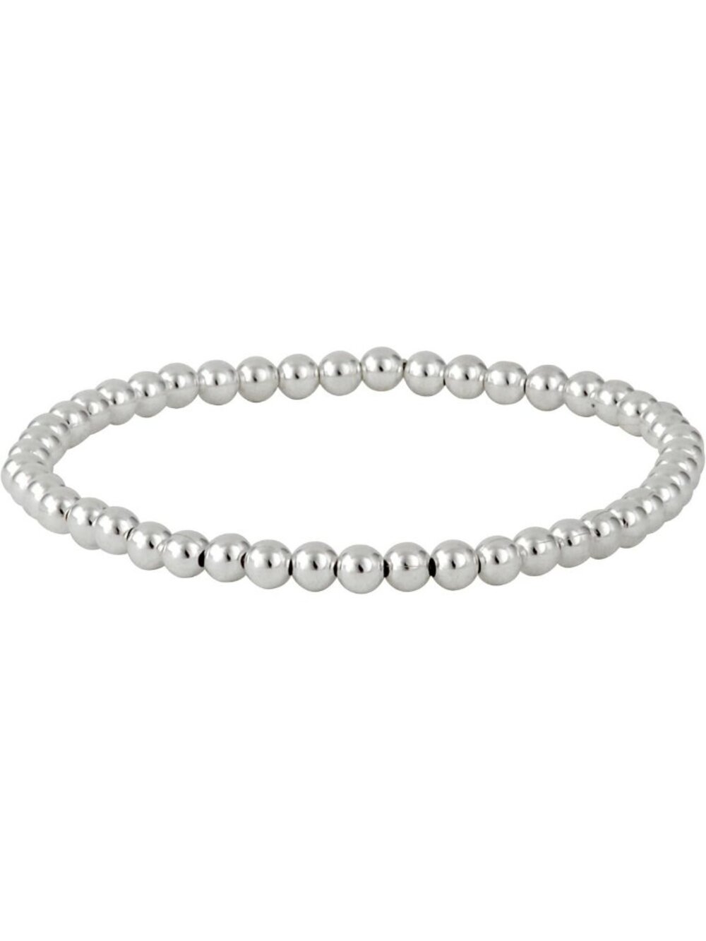 4mm Sterling Silver Bead Bracelet - Adjustable Stretch Stackable Jewelry for